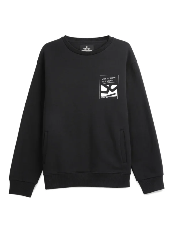 Elite Black Round Neck Sweatshirt